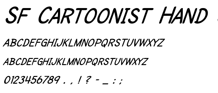 SF Cartoonist Hand SC Bold Italic font